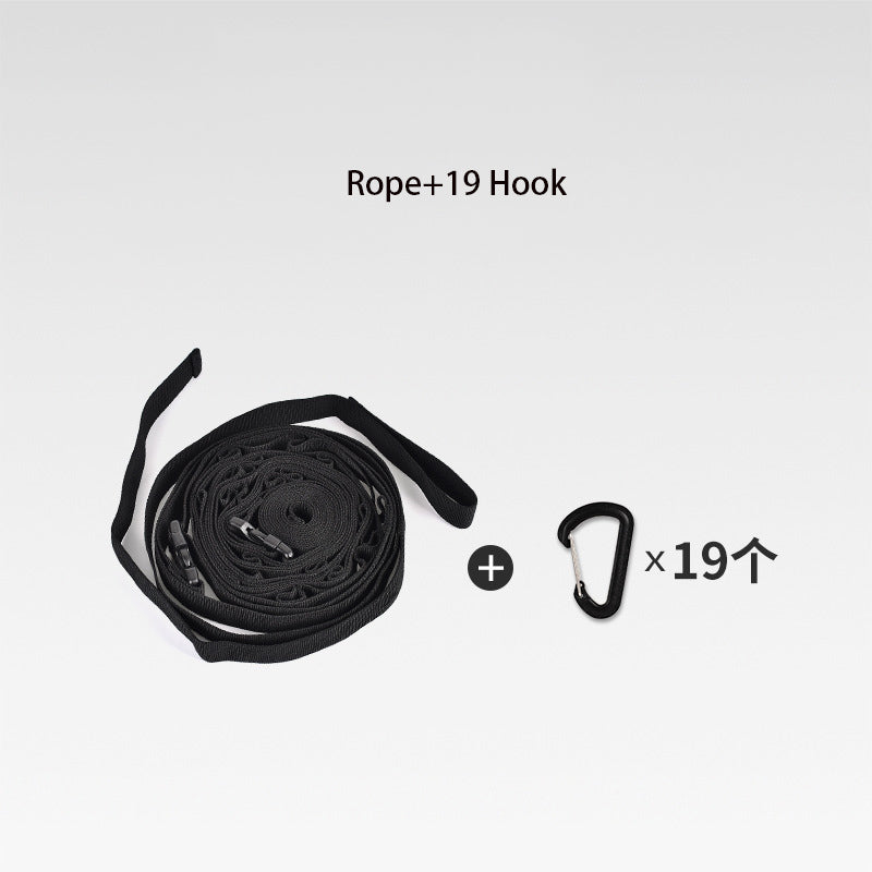 Adjustable Camp Clothesline with 19 Hooks