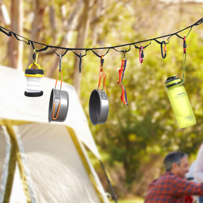 Adjustable Camp Clothesline with 19 Hooks