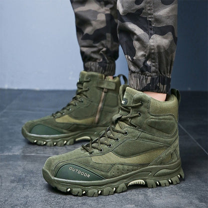 Tactical Military Combat Boots Men Genuine Leather US Army Hunting Trekking Camping Mountaineering Winter Work Shoes Bot JKPUDUN