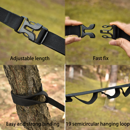 Adjustable Camp Clothesline with 19 Hooks