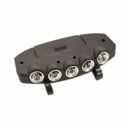 5 Ultra Bright Leds Camping Fishing Head Lamp Hat Cap Light with Hardness Clip 100% Brand New